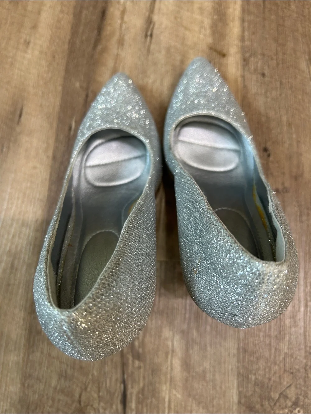 Women's Glitter Pointed-Toe Stiletto Heels - Silver